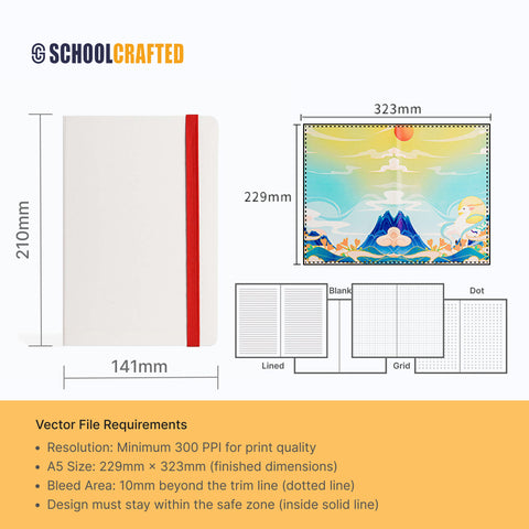 A5 PU Leather Bound Notebook with Elastic Band