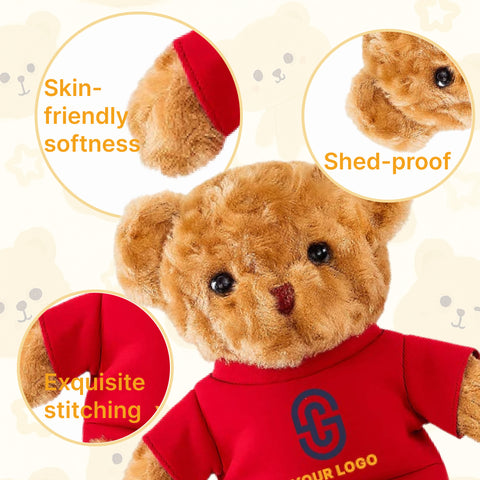 Custom Logo Teddy Bear with Removable Outfit Set