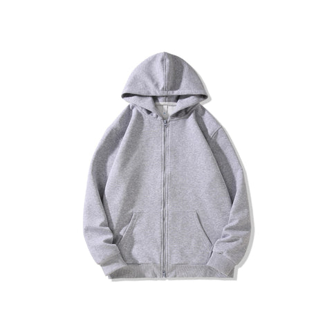 Full Zip Casual Cotton Hoodie Lightweight Jersey