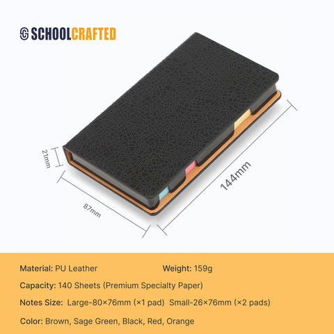 Sticky Notes Set Leather Notepaper Box