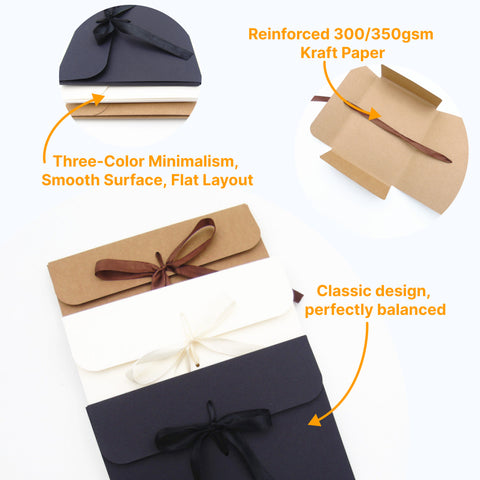 Kraft Envelopes with Ribbon Gift Card Festival Cards Envelope