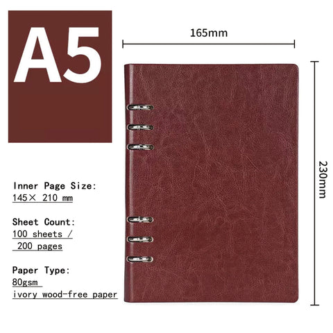 A5/B5 Refillable Notebook Professional Binder Journal for Business