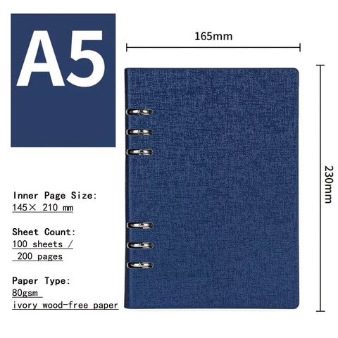 A5/B5 Refillable Notebook Professional Binder Journal for Business