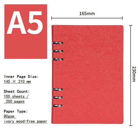 A5/B5 Refillable Notebook Professional Binder Journal for Business
