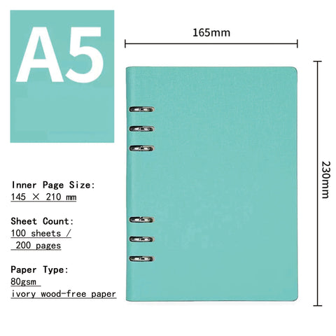 A5/B5 Refillable Notebook Professional Binder Journal for Business