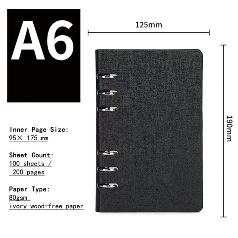 A5/B5 Refillable Notebook Professional Binder Journal for Business