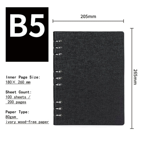 A5/B5 Refillable Notebook Professional Binder Journal for Business