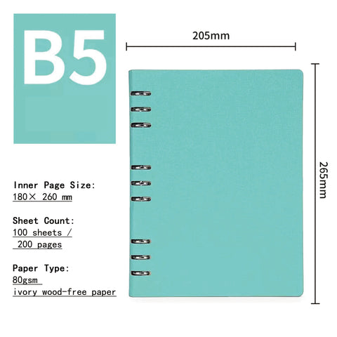A5/B5 Refillable Notebook Professional Binder Journal for Business