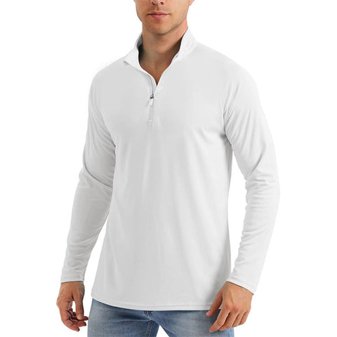 Long Sleeve Quarter Zip Pullover Moisture Wicking Athletic Shirts